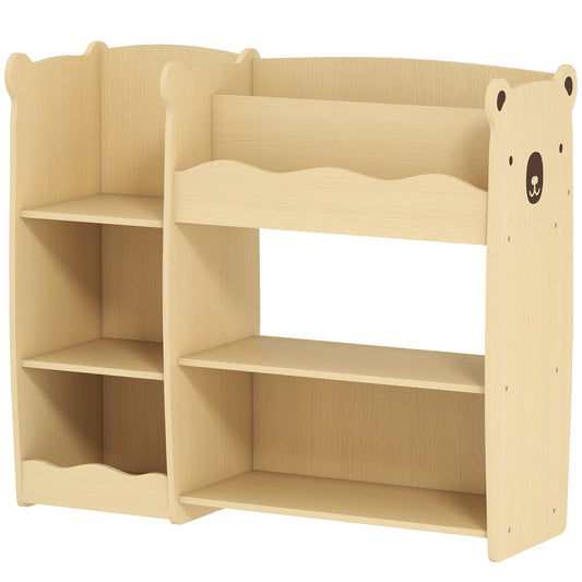Kids Bookshelf and Montessori Toy Storage Organizer