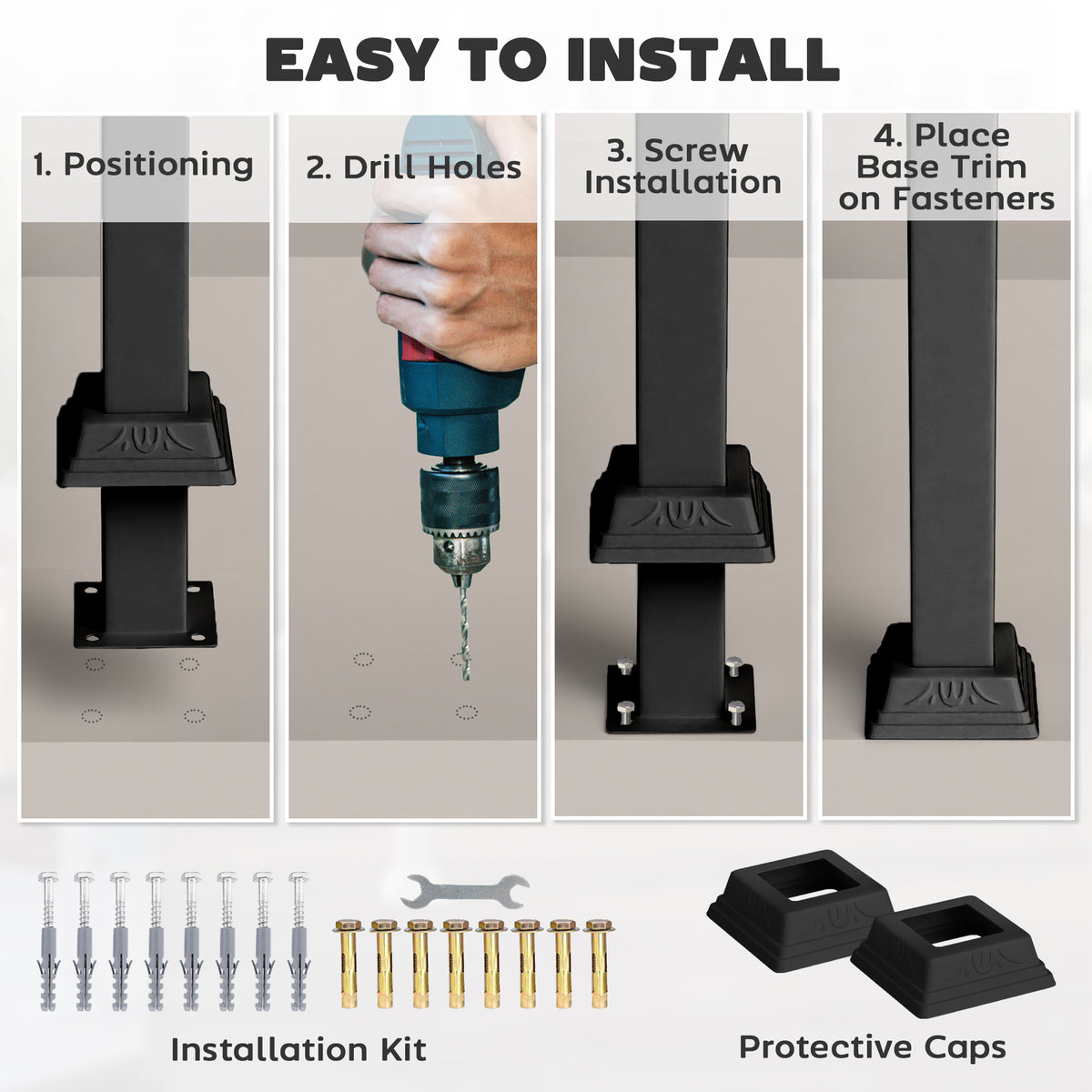 Rampa de escalera ajustable de 1 a 3 peldaños de acero