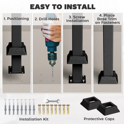 Rampa de escalera ajustable de 1 a 3 peldaños de acero
