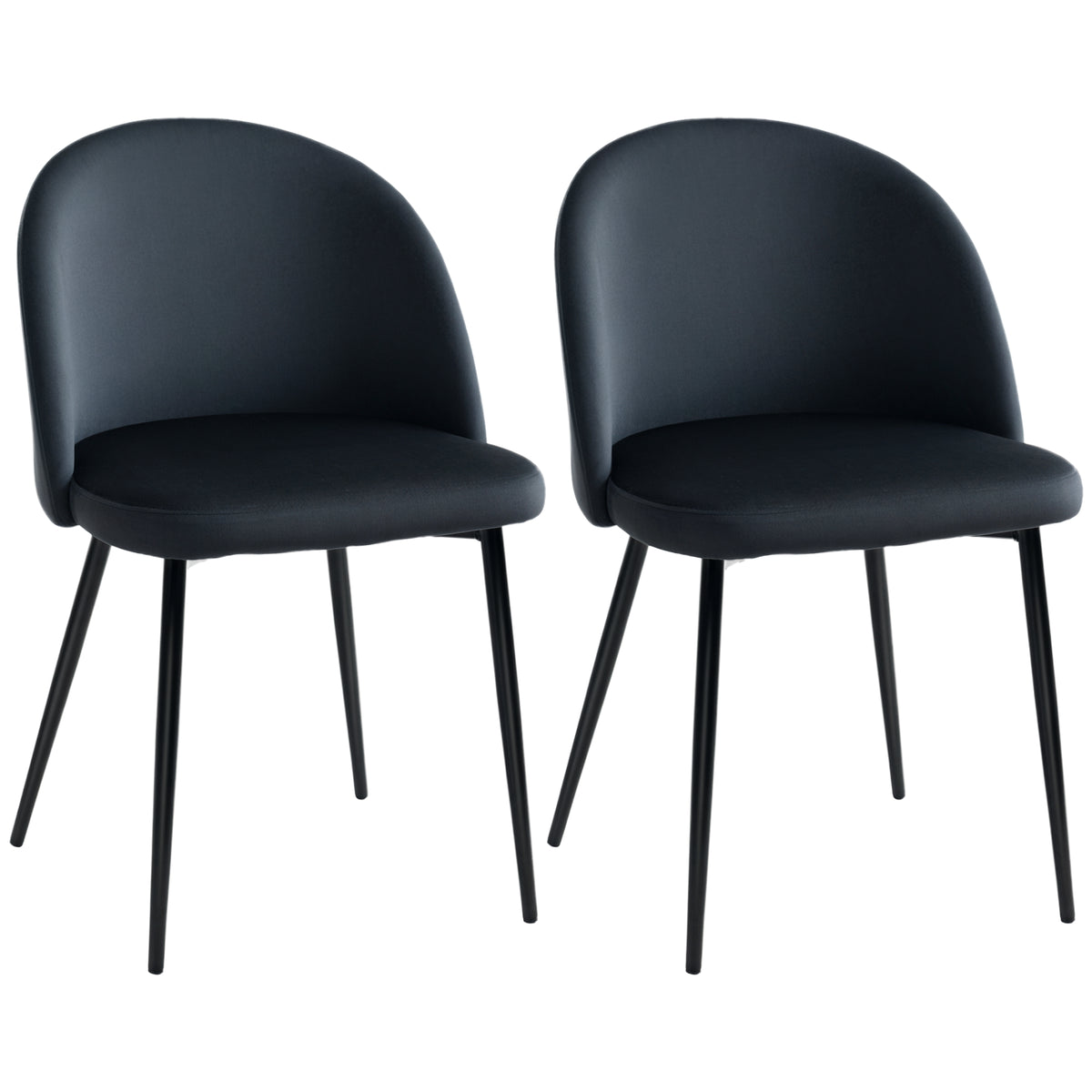 Dining chairs mid-back velvet upholstery set of 2