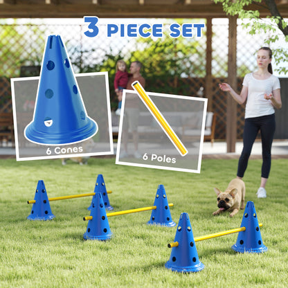 Set de agilidad para perros con conos y postes ajustables