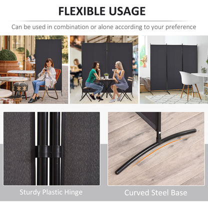 3-Panel Room Divider with Dual-Directional Hinges