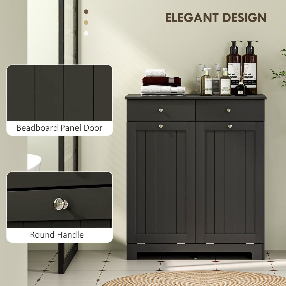 Mueble de lavandería basculante con dos cajones