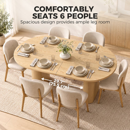 Rustic farmhouse oval dining table wood grain