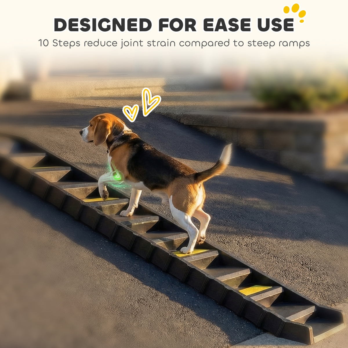 Rampa plegable para perros con peldaños antideslizantes