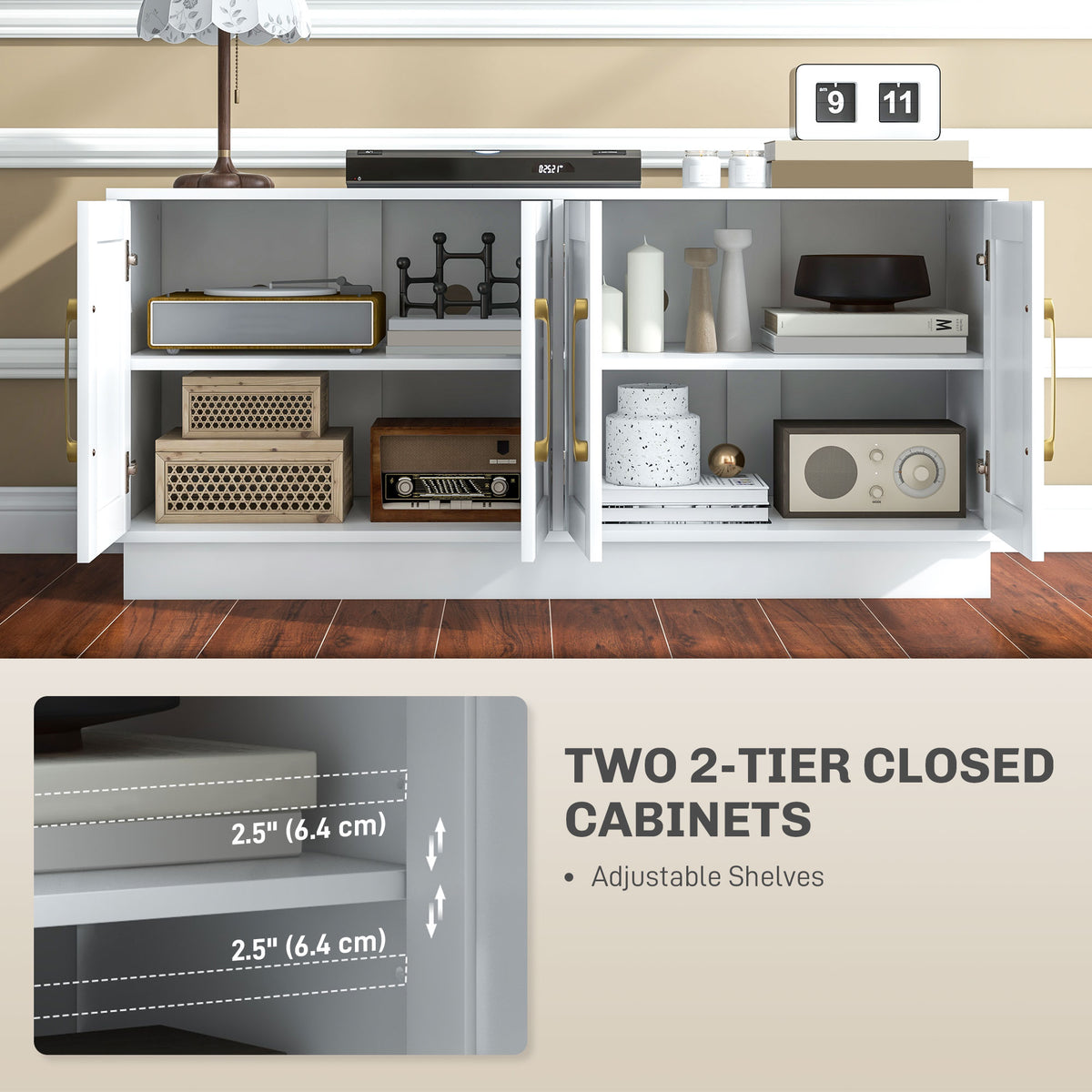Mueble de TV moderno de 120 cm con puertas