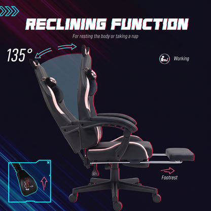 Cat style gaming chair with footrest