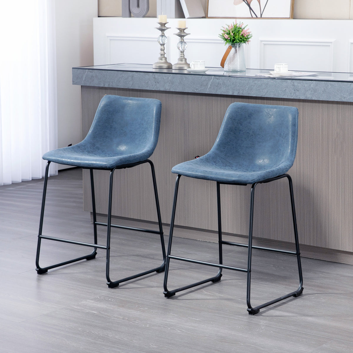 Bar stools counter height set of 2