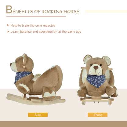Baby plush bear rocking horse with sound