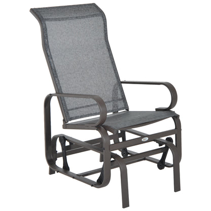 Patio Glider Chair with Breathable Mesh Fabric