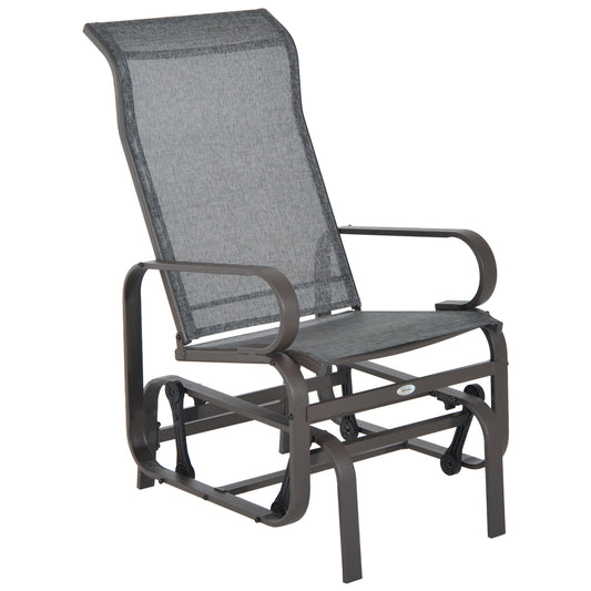 Patio Glider Chair with Breathable Mesh Fabric