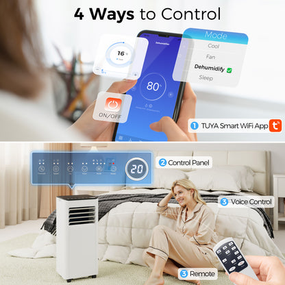Portable Air Conditioner 8000 BTU WiFi 4-in-1