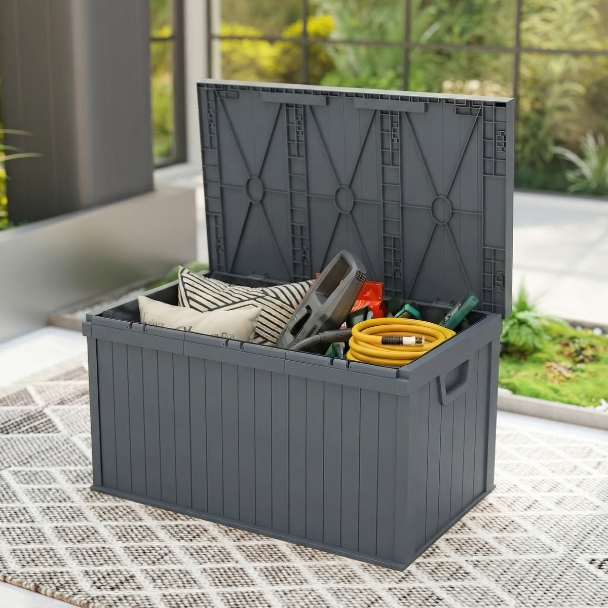 Outdoor waterproof deck storage box 265 L