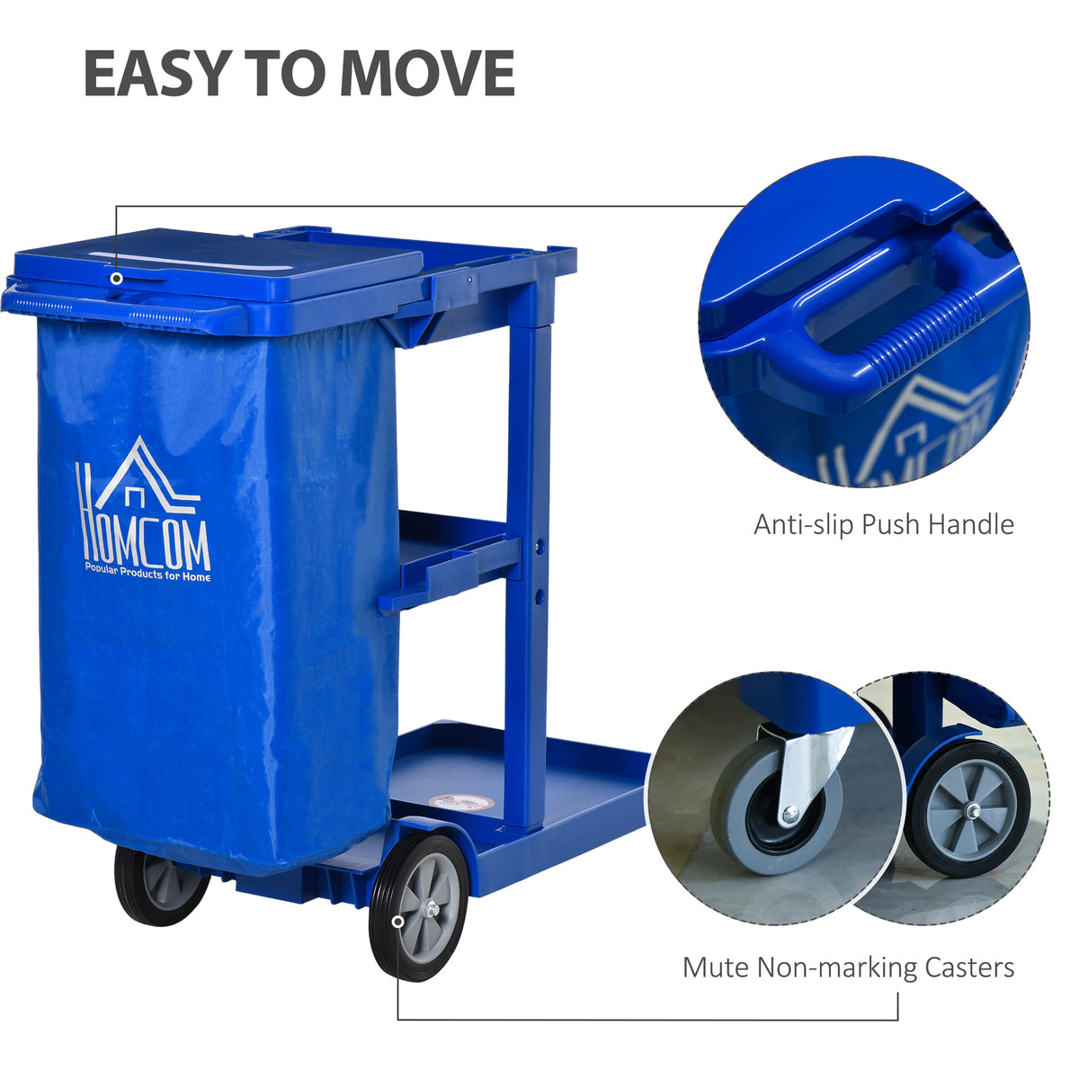Janitorial Cart 3-Tier with Rubbish Bag