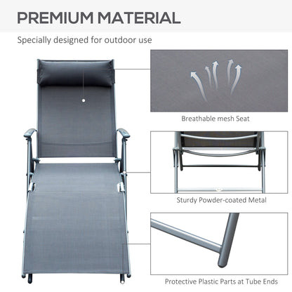 Tumbona plegable ajustable de acero — 7 posiciones