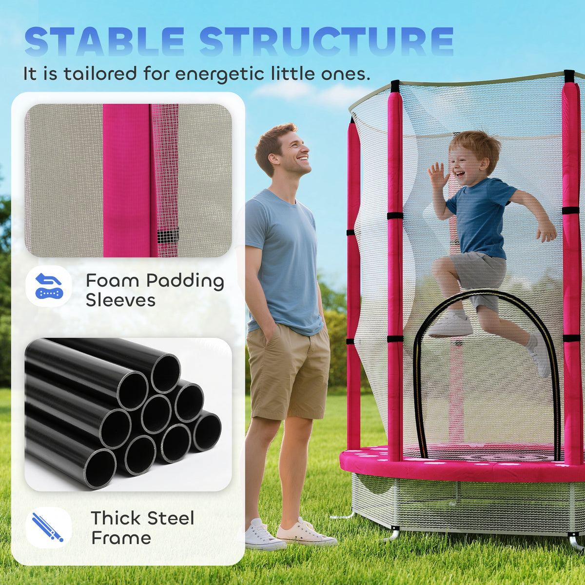 Toddler Trampoline with Safety Enclosure Net