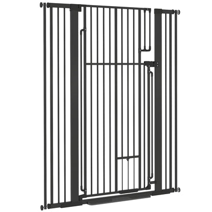 Dog Gate 53.1" Tall with Built-in Cat Door