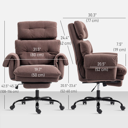 Ergonomic reclining office desk chair with footrest