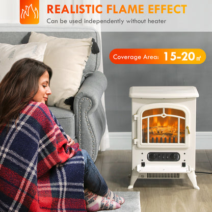 Freestanding Electric Fireplace 16 in. with Realistic Flame