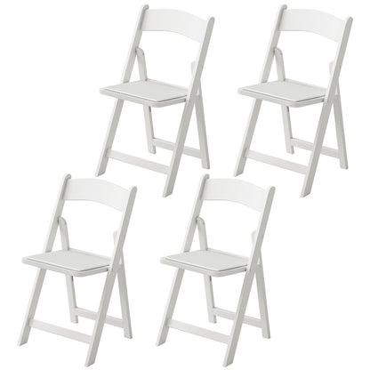 Padded Folding Resin Chairs, Set of 4