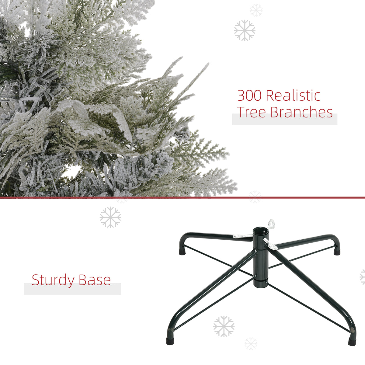 Flocked Pencil Christmas Tree 517 Branches — Green