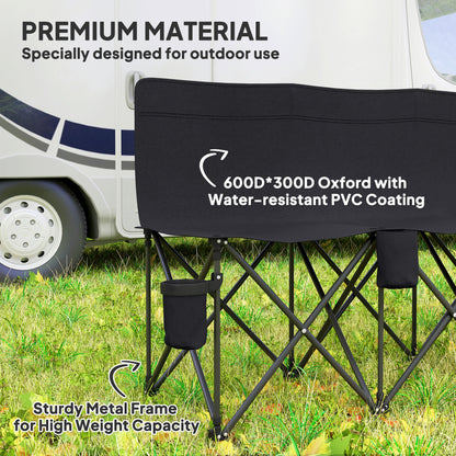 Folding chair 6 seat with cup holders and case
