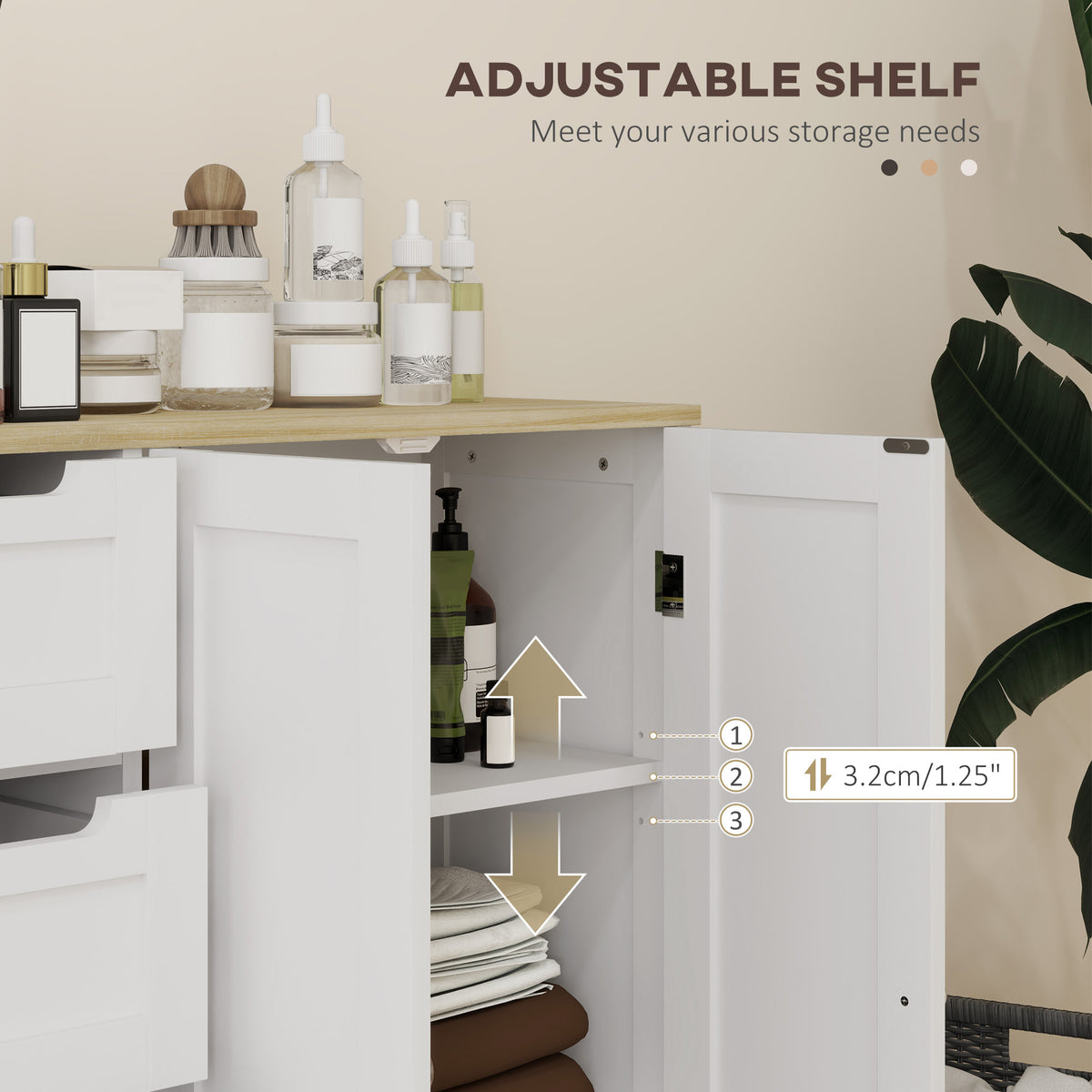 Freestanding modern bathroom floor cabinet