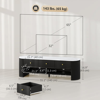 Modern marble effect TV stand for 81-165 cm TV