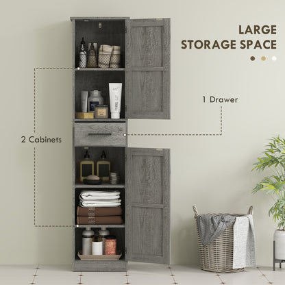 Tall Bathroom Cabinet Barn Doors Drawer Adjustable Shelves