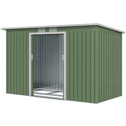Galvanized Steel Garden Shed with Double Sliding Doors