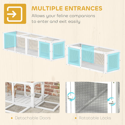 Outdoor Cat Tunnel Modular 8 Doors 98 Inch