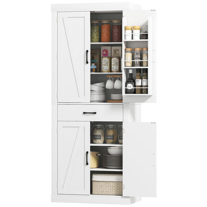 Armario despensa de cocina de 182 cm — Puertas de granero estilo rústico