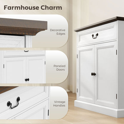 Farmhouse Engineered Wood Kitchen Buffet Cabinet