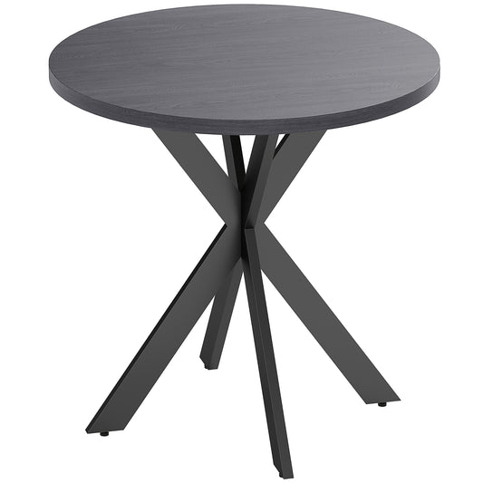 Round dining table contemporary 29 inch crossed steel legs