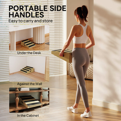 Adjustable wooden calf stretcher slant board