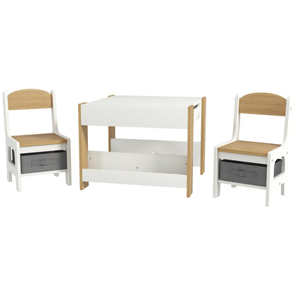 Kids Table and Chair Set with Reversible Tabletop