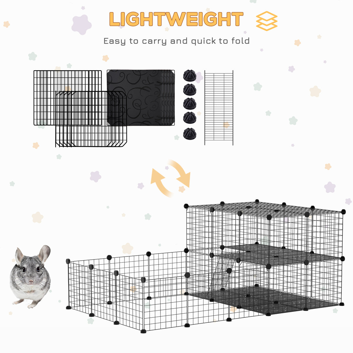 46 Panels Small Animal Modular Playpen