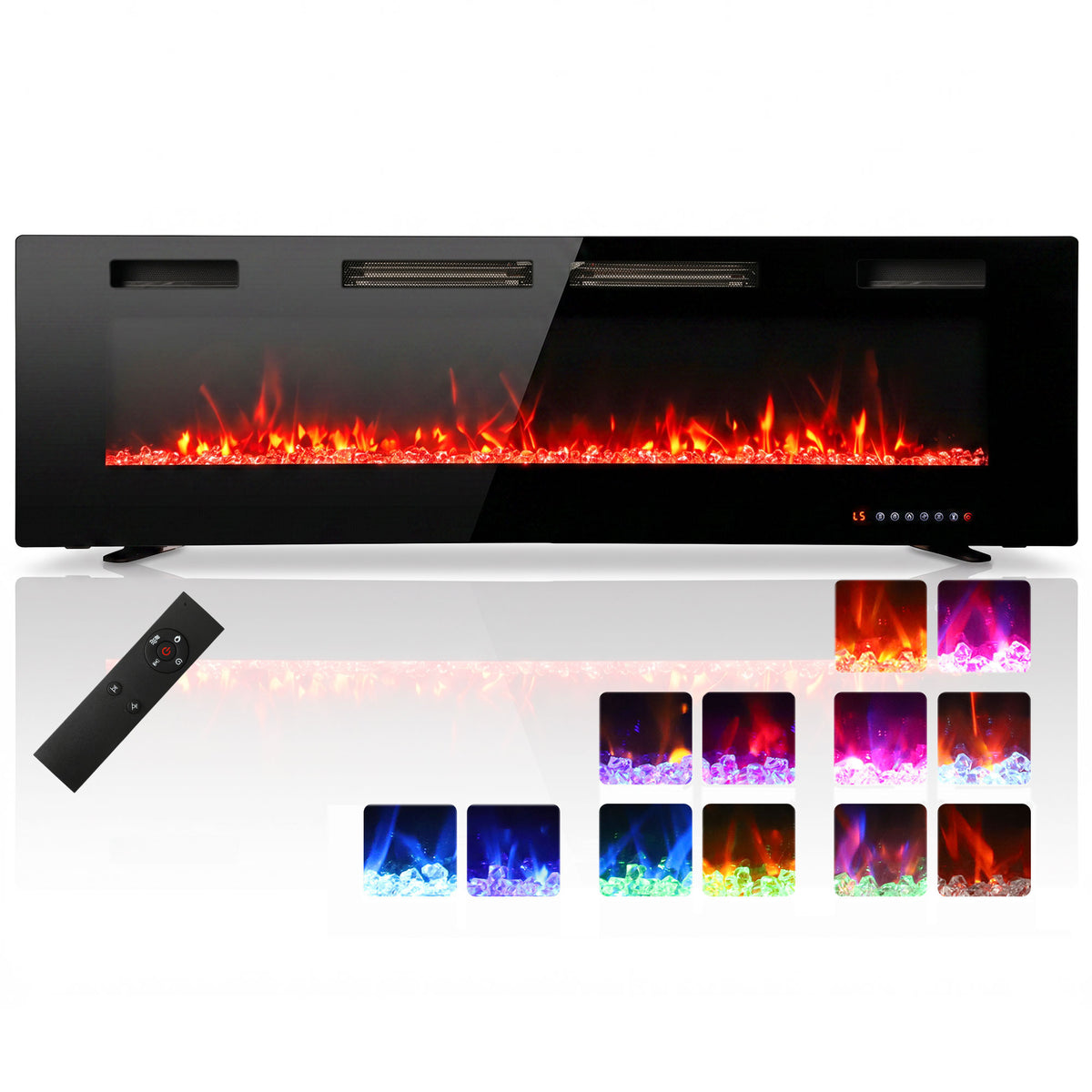 107 cm Ultra-Thin Recessed Wall Mounted Electric Fireplace