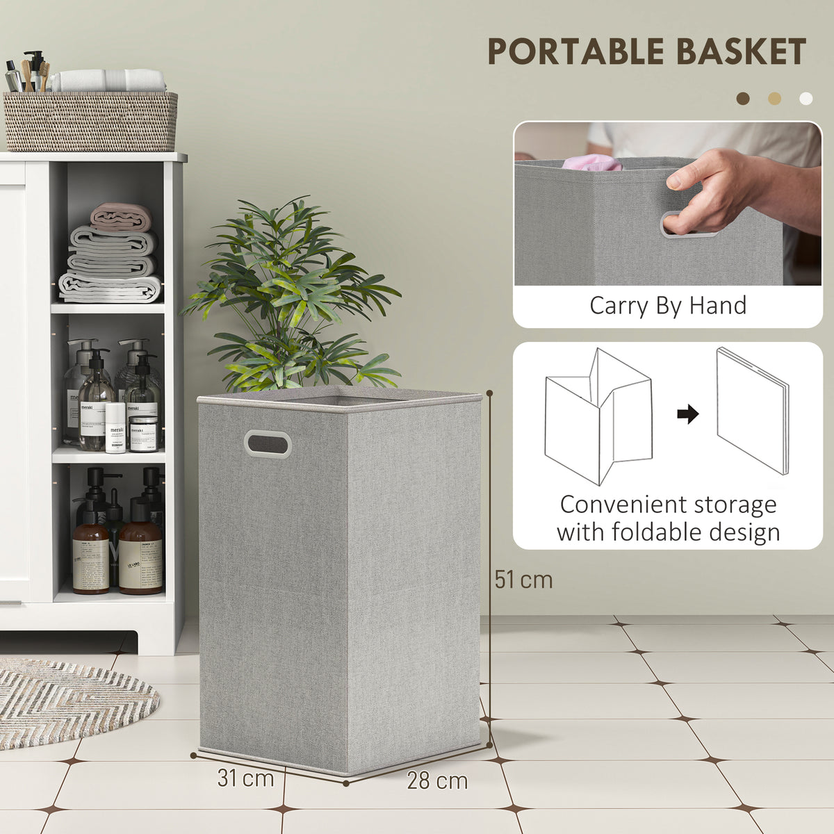 Tilt Out Laundry Cabinet with Removable Basket