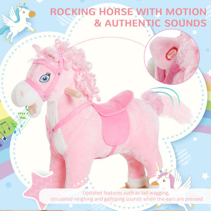 Plush Rocking Horse with Realistic Sounds