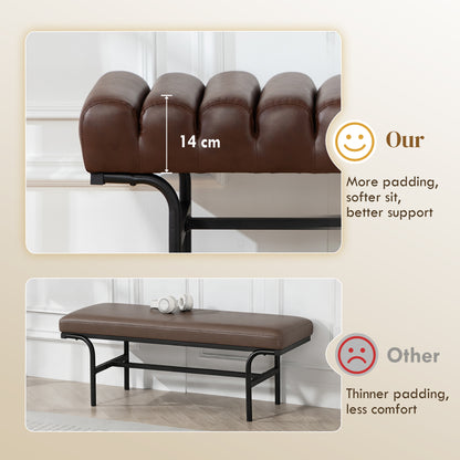 Cylindrical PU Leather Bedroom Bench