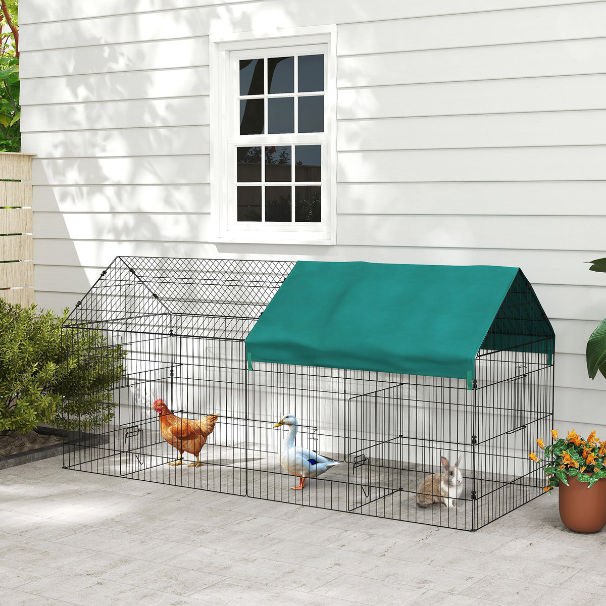 Large alloy steel small animal cage with roof