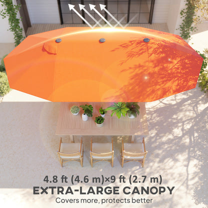 Double Canopy Patio Umbrella with Crank — 457 cm