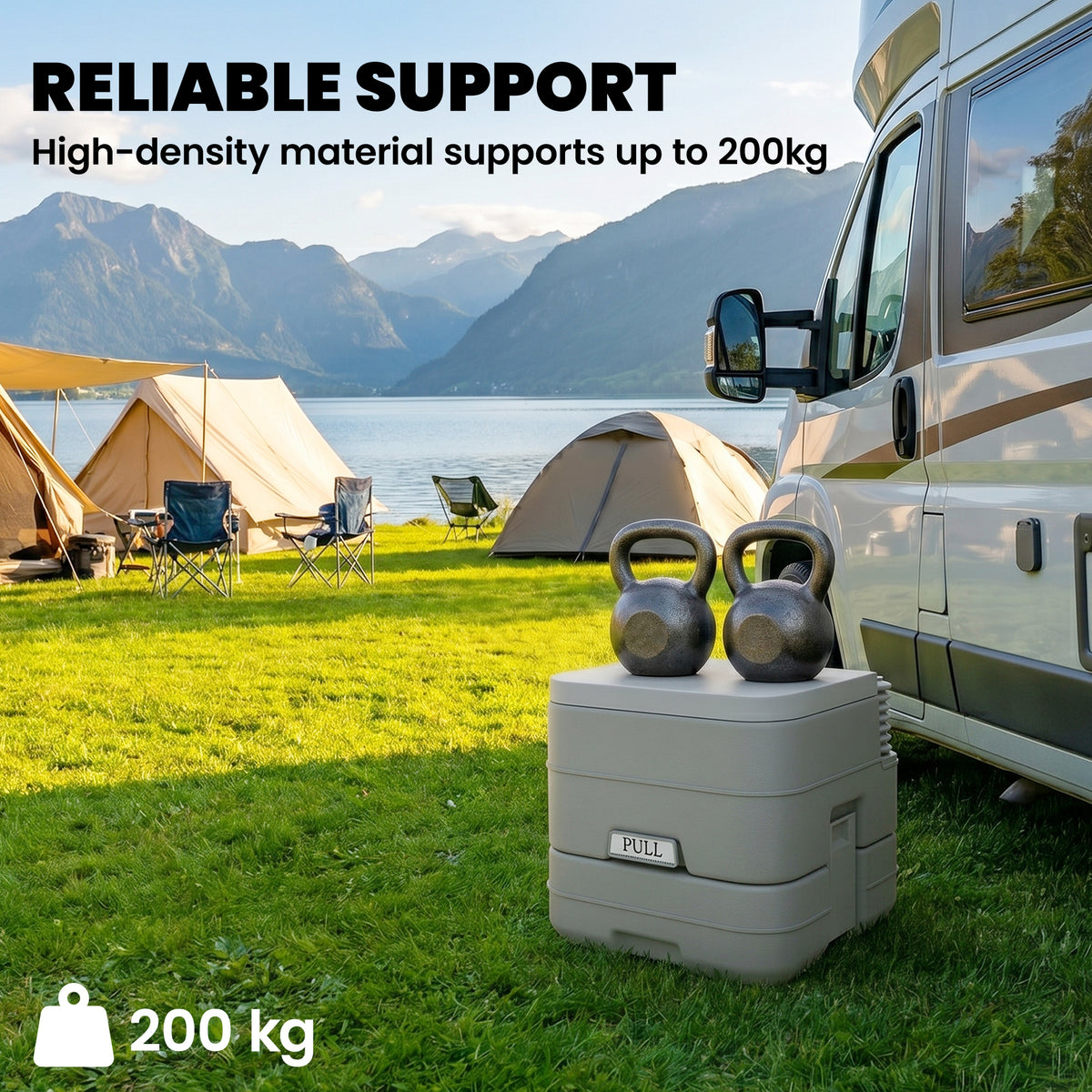 Portable Camping Toilet with 10 L Waste Tank