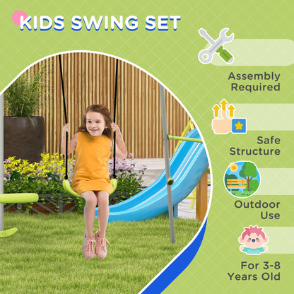 Conjunto de columpio exterior de metal para niños