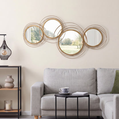 Metal circle wall art mirror decor