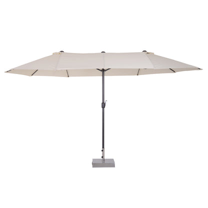 Double-Sided Rectangular Patio Umbrella 15 ft