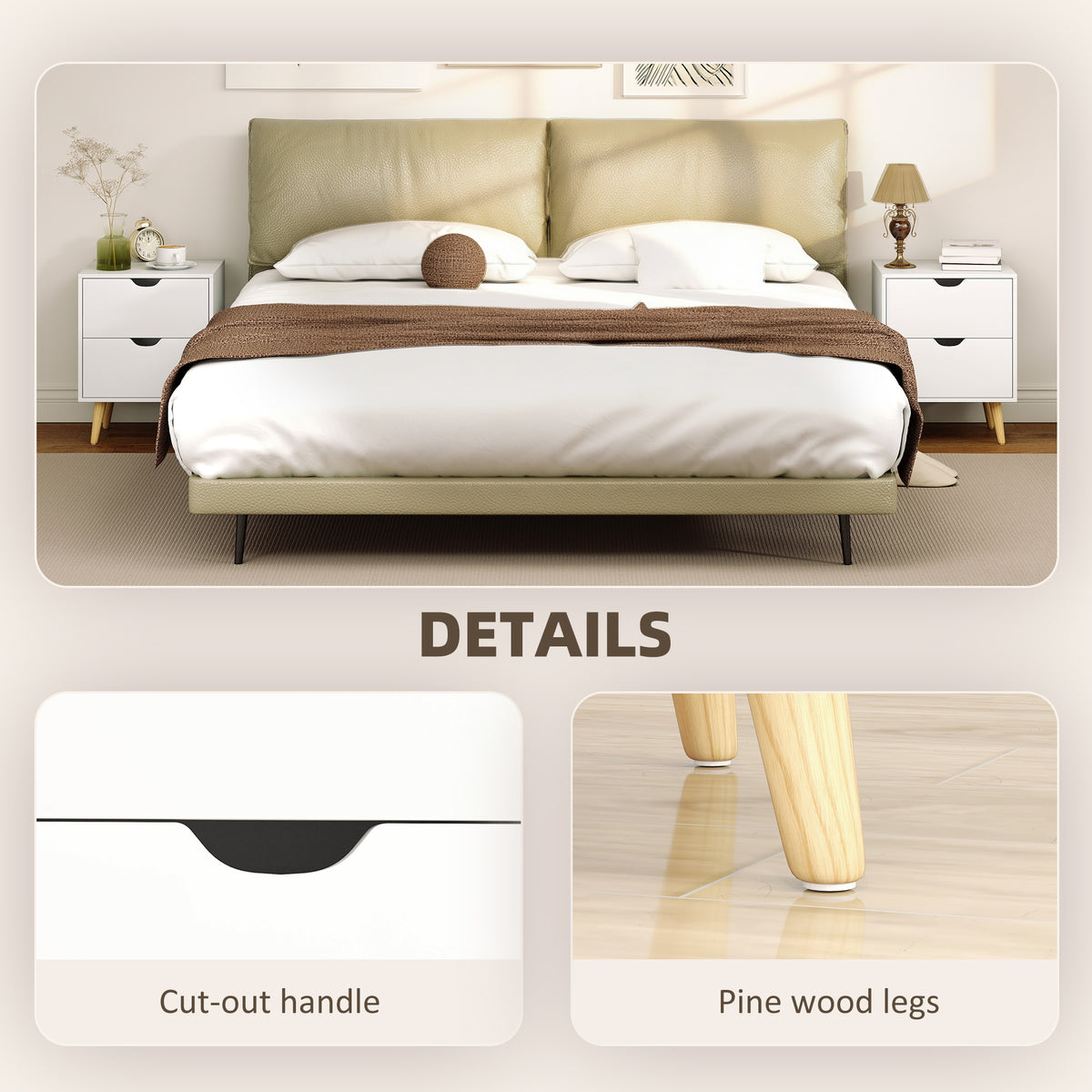 Modern bedside tables set of 2 drawers