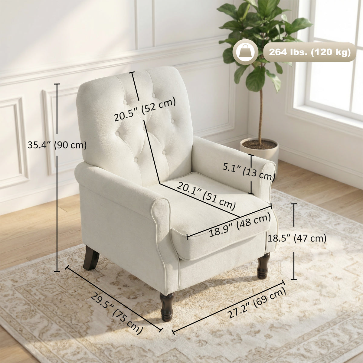 Accent armchair mid-century modern style