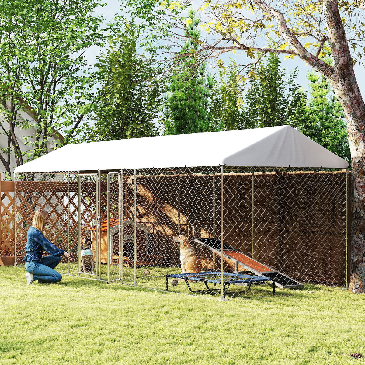 Outdoor Two-Room Dog Kennel